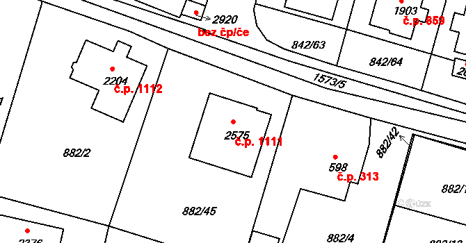 Prachatice II 1111, Prachatice na parcele st. 2575 v KÚ Prachatice, Katastrální mapa