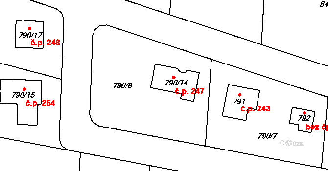 Liblice 247, Český Brod na parcele st. 790/14 v KÚ Liblice u Českého Brodu, Katastrální mapa