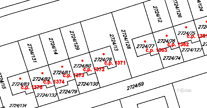 Kylešovice 1371, Opava na parcele st. 2724/78 v KÚ Kylešovice, Katastrální mapa