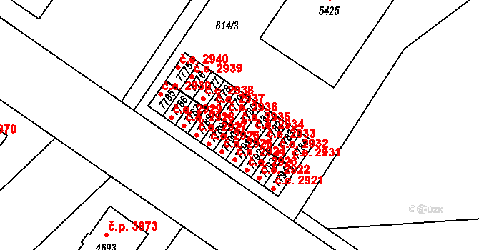 Zlín 2935 na parcele st. 7780 v KÚ Zlín, Katastrální mapa