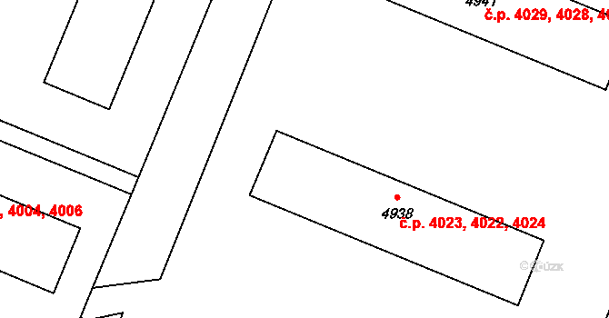 Zlín 4022,4023,4024 na parcele st. 4938 v KÚ Zlín, Katastrální mapa