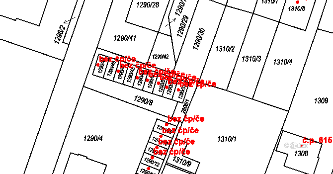 Dobruška 44252765 na parcele st. 1290/52 v KÚ Dobruška, Katastrální mapa