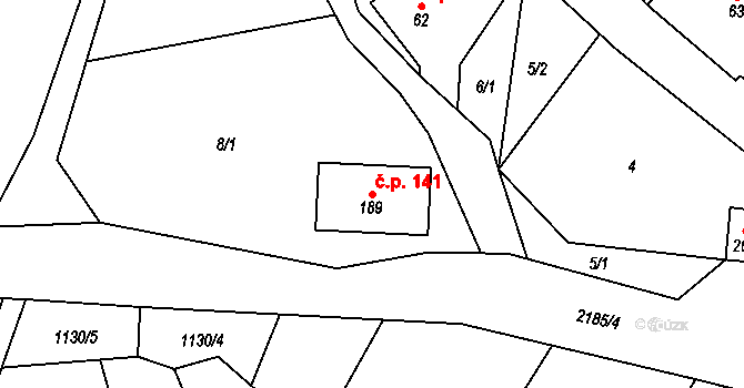 Deštné 141, Jakartovice na parcele st. 189 v KÚ Deštné, Katastrální mapa