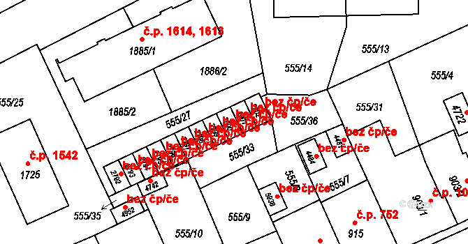 Šumperk 44958765 na parcele st. 2800 v KÚ Šumperk, Katastrální mapa