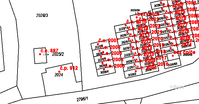 Český Těšín 2006 na parcele st. 2026/7 v KÚ Český Těšín, Katastrální mapa