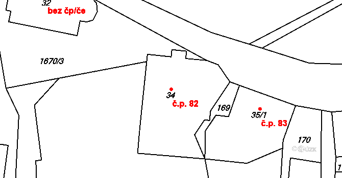 Heroltice 82, Štíty na parcele st. 34 v KÚ Heroltice u Štítů, Katastrální mapa