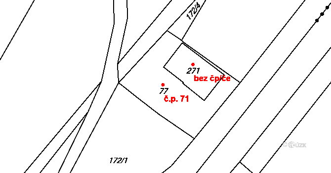 Vlčovice 71, Kopřivnice na parcele st. 77 v KÚ Vlčovice, Katastrální mapa