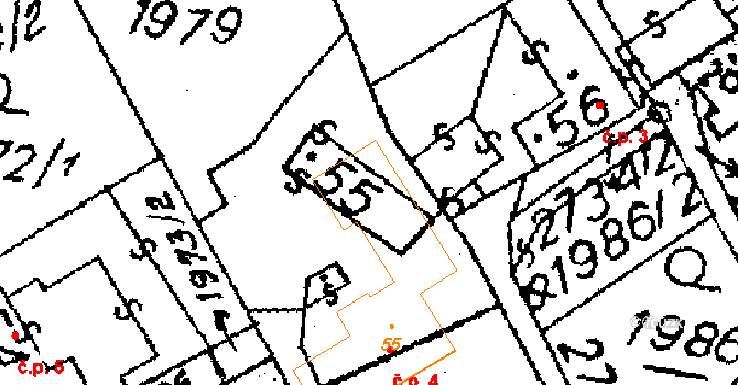 Údolí 4, Horní Krupá na parcele st. 55 v KÚ Horní Krupá u Havlíčkova Brodu, Katastrální mapa