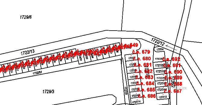 Miřetice u Klášterce nad Ohří 646, Klášterec nad Ohří na parcele st. 1729/35 v KÚ Miřetice u Klášterce nad Ohří, Katastrální mapa