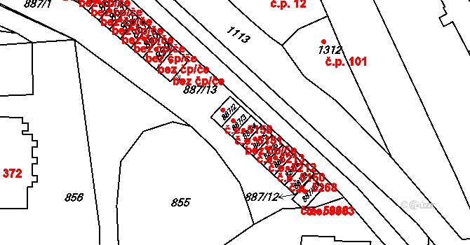 Neštěmice 5151, Ústí nad Labem na parcele st. 887/3 v KÚ Neštěmice, Katastrální mapa