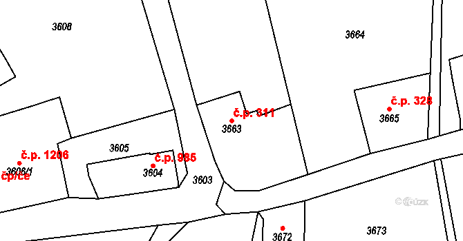 Smržovka 311 na parcele st. 3663 v KÚ Smržovka, Katastrální mapa