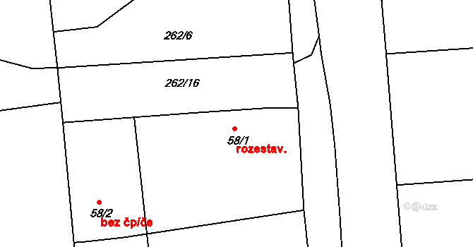 Štěpánovice 49, Klatovy na parcele st. 58/1 v KÚ Štěpánovice u Klatov, Katastrální mapa