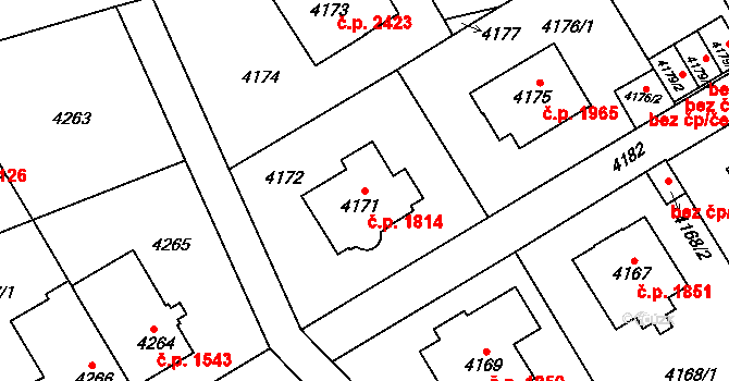 Smíchov 1814, Praha na parcele st. 4171 v KÚ Smíchov, Katastrální mapa
