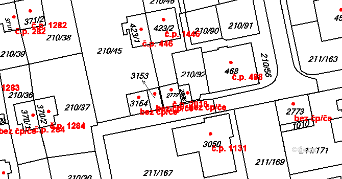 Sezimovo Ústí 2016 na parcele st. 2772 v KÚ Sezimovo Ústí, Katastrální mapa