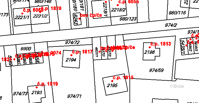 Zlín 2071 na parcele st. 4637/1 v KÚ Zlín, Katastrální mapa