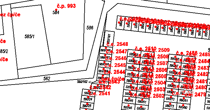 Bludovice 2547, Havířov na parcele st. 580/137 v KÚ Bludovice, Katastrální mapa