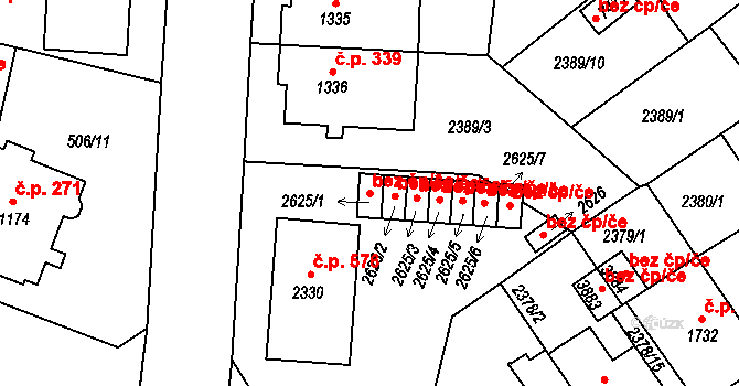 Chrudim 42652766 na parcele st. 2625/1 v KÚ Chrudim, Katastrální mapa
