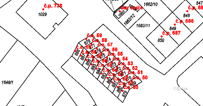 Boršice 56 na parcele st. 875 v KÚ Boršice u Buchlovic, Katastrální mapa