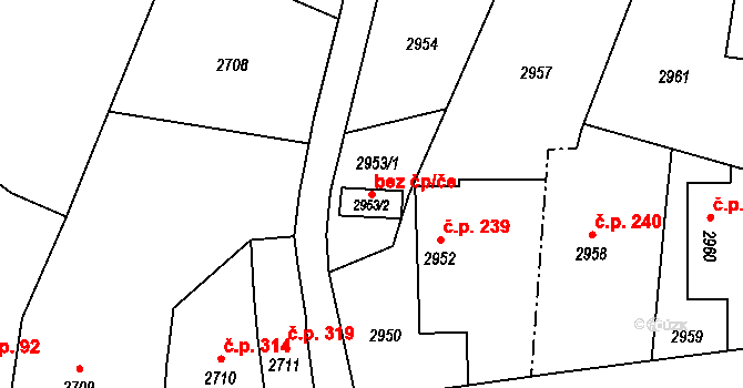 Holice 48496766 na parcele st. 2953/2 v KÚ Holice v Čechách, Katastrální mapa