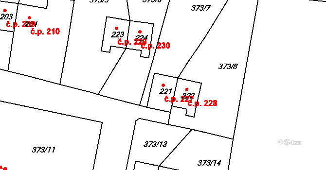 Mlékojedy 227, Neratovice na parcele st. 221 v KÚ Mlékojedy u Neratovic, Katastrální mapa