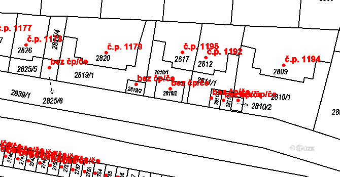 Litoměřice 62833766 na parcele st. 2818/2 v KÚ Litoměřice, Katastrální mapa
