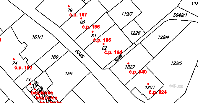 Jáchymov 164 na parcele st. 82 v KÚ Jáchymov, Katastrální mapa
