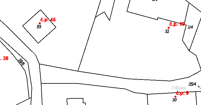 Nesvačily 10 na parcele st. 32 v KÚ Nesvačily u Berouna, Katastrální mapa
