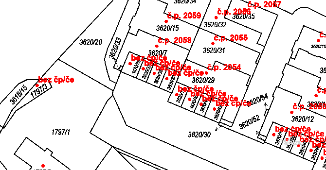 Tachov 38304767 na parcele st. 3620/39 v KÚ Tachov, Katastrální mapa