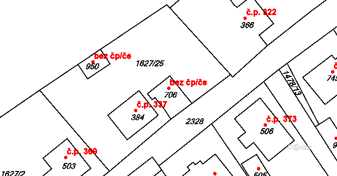Křižanov 41422767 na parcele st. 706 v KÚ Křižanov, Katastrální mapa