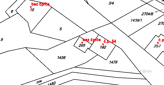 Horní Čermná 42834767 na parcele st. 285 v KÚ Nepomuky, Katastrální mapa
