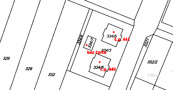 Šanov 43094767 na parcele st. 334/7 v KÚ Šanov nad Jevišovkou, Katastrální mapa
