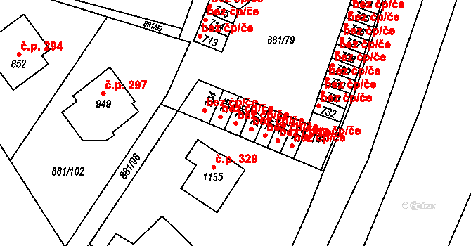 Hradec Králové 43389767 na parcele st. 706 v KÚ Plácky, Katastrální mapa