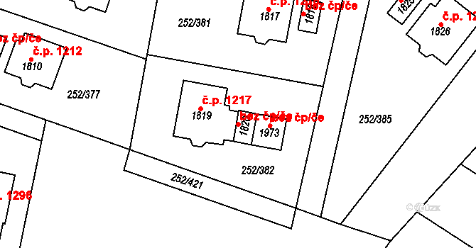 Rosice 46045767 na parcele st. 1820 v KÚ Rosice u Brna, Katastrální mapa