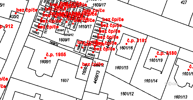 Teplice 47330767 na parcele st. 4456/7 v KÚ Teplice, Katastrální mapa