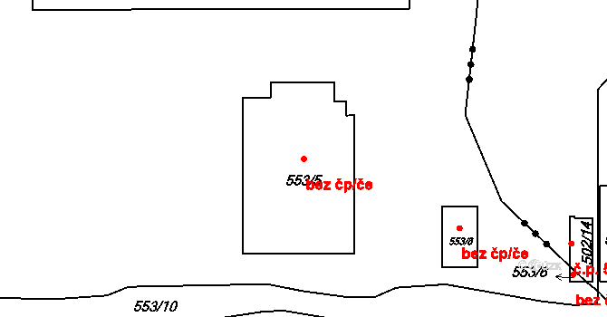 Boršov nad Vltavou 48794767 na parcele st. 553/5 v KÚ Boršov nad Vltavou, Katastrální mapa