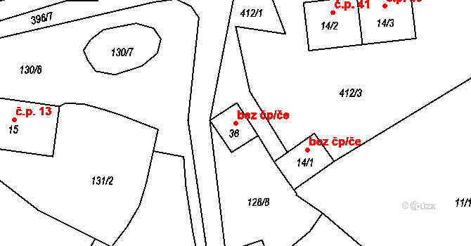 Zdíkov 49054767 na parcele st. 36 v KÚ Račov, Katastrální mapa
