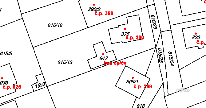 Chýnov 50303767 na parcele st. 647 v KÚ Chýnov u Tábora, Katastrální mapa