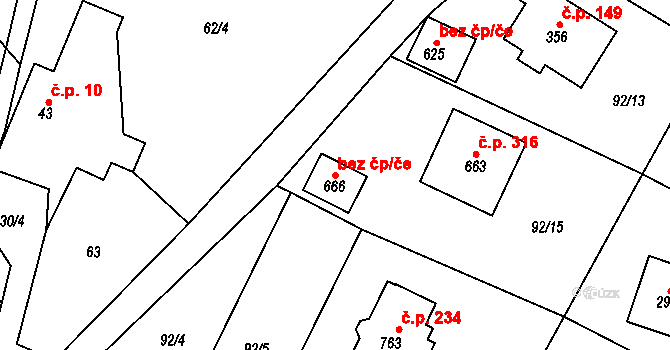 Řitka 50384767 na parcele st. 666 v KÚ Řitka, Katastrální mapa