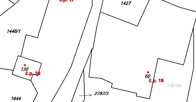 Dmýštice 16, Milevsko na parcele st. 60 v KÚ Dmýštice, Katastrální mapa