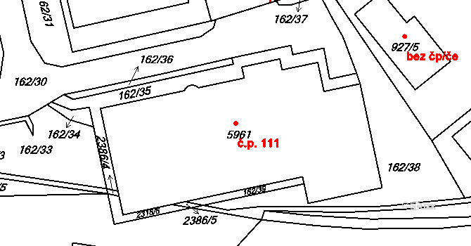 Beroun-Město 111, Beroun na parcele st. 5961 v KÚ Beroun, Katastrální mapa