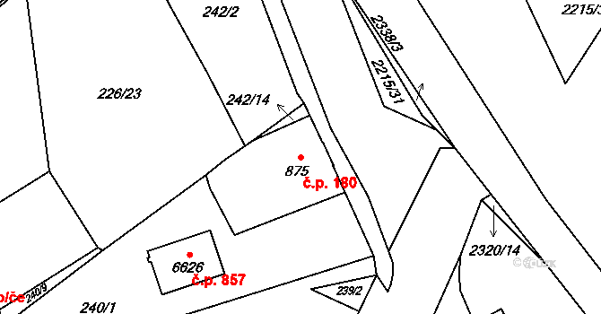 Beroun-Závodí 180, Beroun na parcele st. 875 v KÚ Beroun, Katastrální mapa