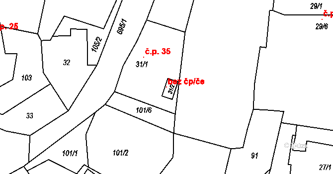 Doksy 107787768 na parcele st. 31/2 v KÚ Kruh v Podbezdězí, Katastrální mapa