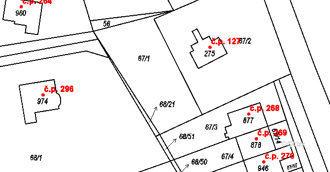 Kamenný Přívoz 278 na parcele st. 67/1 v KÚ Kamenný Přívoz, Katastrální mapa