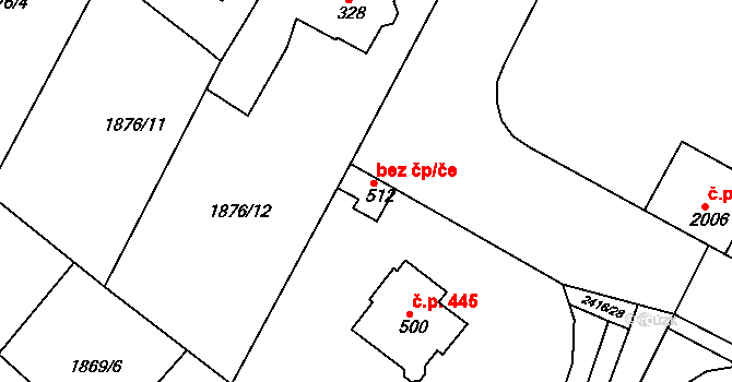 Tišnov 313 na parcele st. 512 v KÚ Tišnov, Katastrální mapa
