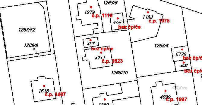 Šumperk 2623 na parcele st. 4711 v KÚ Šumperk, Katastrální mapa