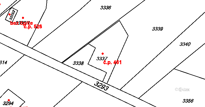 Poruba 461, Orlová na parcele st. 3337 v KÚ Poruba u Orlové, Katastrální mapa