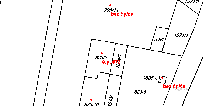 Žacléř 572 na parcele st. 323/2 v KÚ Žacléř, Katastrální mapa