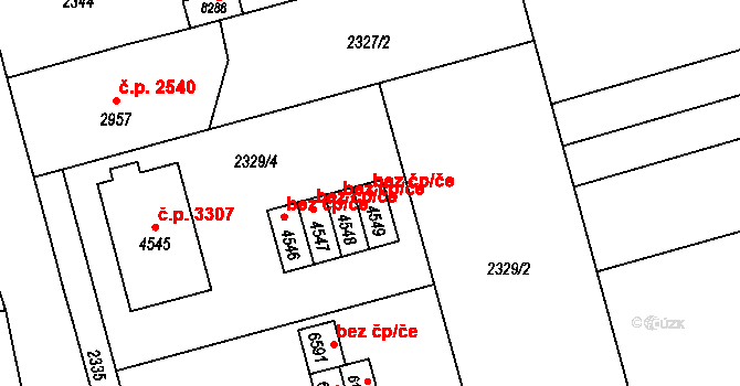 Kroměříž 39047768 na parcele st. 4549 v KÚ Kroměříž, Katastrální mapa