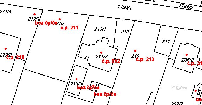 Oldřišov 212 na parcele st. 213/2 v KÚ Oldřišov, Katastrální mapa