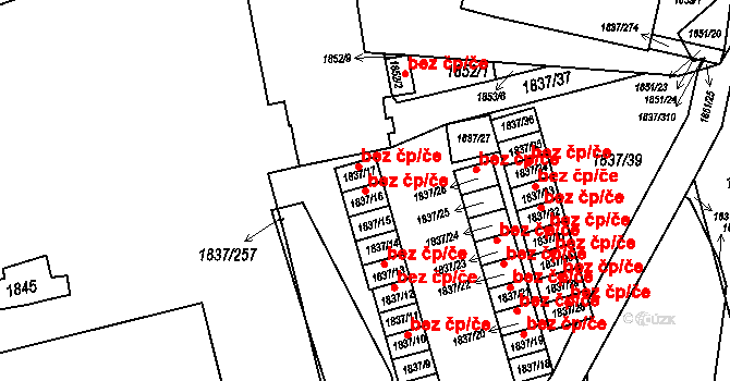 Brno 45527768 na parcele st. 1837/16 v KÚ Štýřice, Katastrální mapa